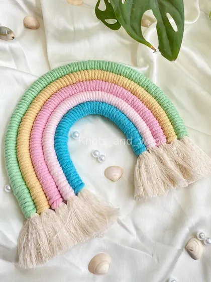 I just can't get over these soft pastel colors. This macrame rainbow wall hanging uses a gentle color palette that is perfect for creating a calm and soothing atmosphere in a nursery.