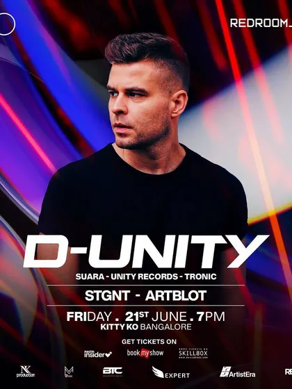 The main flyer for the Redroom Friday with D-Unity at Kitty Ko.