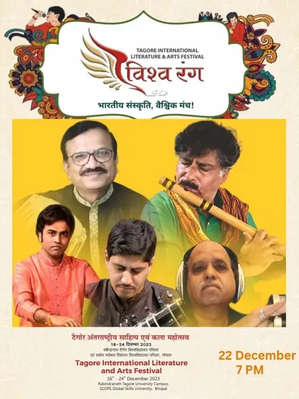 The poster for my jugalbandi performance at the Tagore International Literature and Arts Festival, 'Vishwarang'.