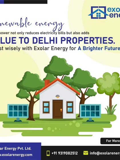 Renewable energy adds value to Delhi properties. Solar power is a wise investment that reduces your bills and makes your home a more valuable asset for a brighter future.
