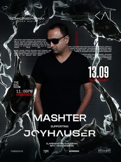 The official poster for my supporting set for techno powerhouse Joyhauser. Being on lineups like this is a testament to years of hard work and dedication to the craft.