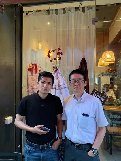 Two guests enjoying the festive atmosphere at Naga Belly. We are so thankful to everyone who shows up and shows love, making our restaurant feel like family.