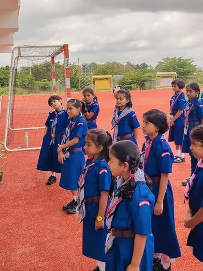 The Bulbuls unit stands in formation during their special assembly, demonstrating discipline and a commitment to their guiding principles.