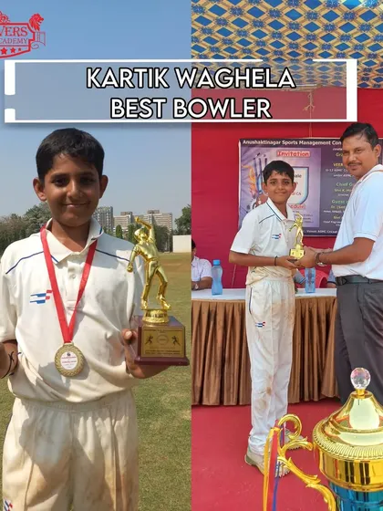 Kartik Waghela, recognized as the 'Best Bowler' of the tournament for his consistent and skillful bowling spells.