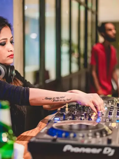 This is what I love to do. A simple, focused shot of me at the decks, showing my passion for mixing music and creating a vibe.
