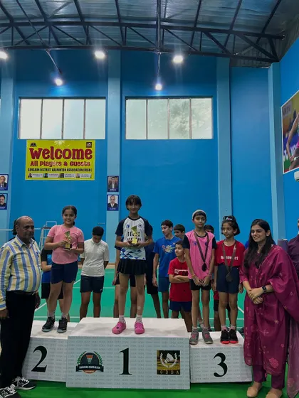 Samaira takes the number one spot on the podium after her dominant performance in the U11 girls' singles.