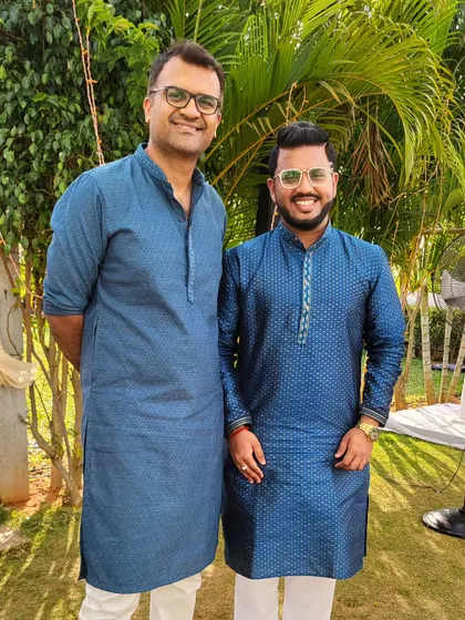 Almost twinning with Mr. Anshuman Singh, the CEO of Scaler, while hosting his brother's wedding events. It's always an honor to work with such wonderful families.