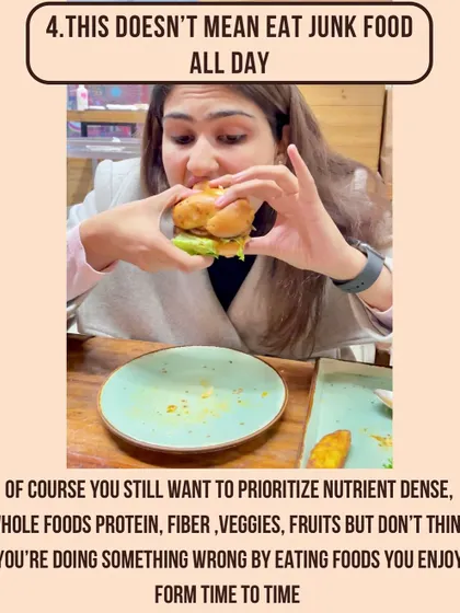 This doesn't mean eat junk food all day. Prioritize nutrient-dense foods but don't feel guilty for enjoying treats from time to time.