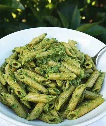 A classic and comforting bowl of Penne Pesto pasta. Made with fresh basil pesto, this dish is a simple yet flavorful option for guests who enjoy Italian cuisine.