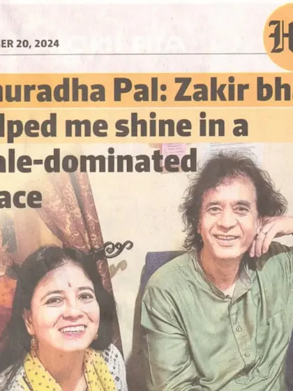 The headline from the Hindustan Times article, "Zakir bhai helped me shine in a male-dominated space."