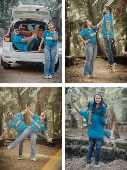 A fun and playful shoot for a cricket-loving couple. I believe your pre-wedding photos should reflect your personality, and I love incorporating your shared hobbies and passions to tell your unique story.