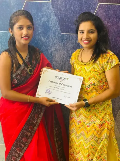 Another happy graduate. It's a blessing to guide students on their journey and watch them become confident, professional mehendi artists.