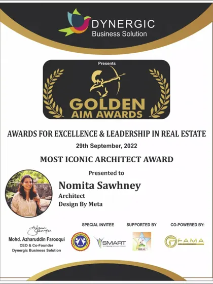 The official certificate for the Most Iconic Architect award. We are thankful for the honor and motivated to continue delivering innovative and iconic projects for our clients.