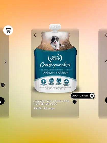 Add a little "oomph" to mealtime with NutriSource Come-pooch-a. This chicken bone broth recipe is a delicious and hydrating food topper that also supports digestion with natural postbiotics.