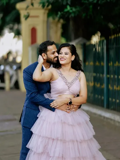 The beaded detail on the bodice of the lavender gown adds a touch of sparkle. It’s these little details that elevate a rental outfit for a special occasion.