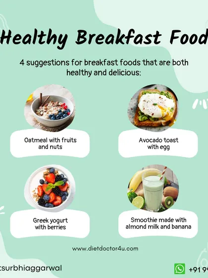 Looking for healthy breakfast ideas? This guide suggests four delicious and nutritious options: oatmeal with fruits, avocado toast with egg, Greek yogurt with berries, and a banana smoothie.