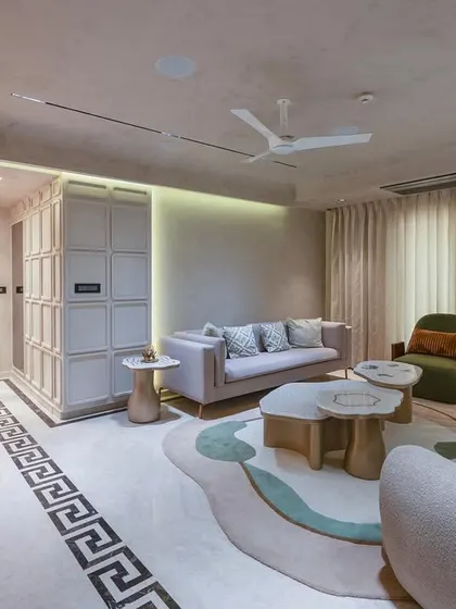 Showcasing my versatility, this living room blends modern aesthetics with natural serenity. The custom-designed furniture, featuring organic shapes and a soft, neutral palette, creates a space that is both contemporary and incredibly inviting.