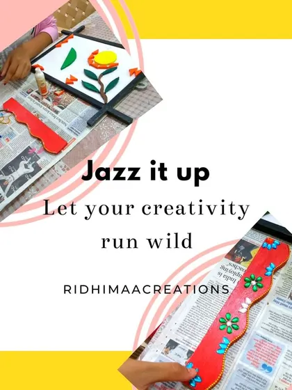 A duplicate of image 64, showing the creative process of embellishing the waste materials.