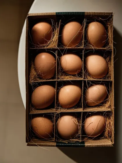 A bright, clean shot of the egg carton, offering a different, more modern aesthetic compared to the moody shots.