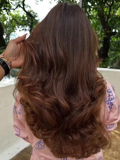 The back view of her confidence-boosting new hairstyle.