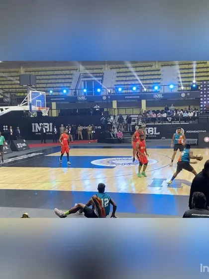 A wide shot of the action at the INBL 3x3 tournament.