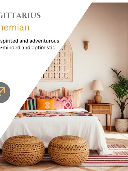 For the free-spirited and adventurous Sagittarius, the Bohemian design style is a perfect match, with its eclectic patterns and natural textures.