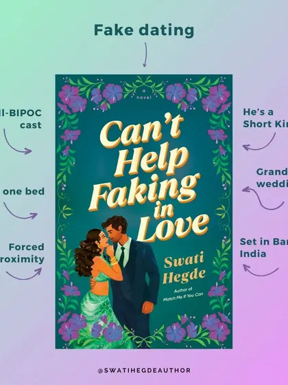 A quick look at the tropes in my next book, *Can't Help Faking in Love*. It's a desi fake dating romance set in Bangalore, India, with an all-BIPOC cast and a Short King hero.