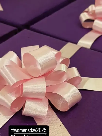 I was so excited to be a part of the Adani Foundation's Women's Day event. I prepared these beautifully wrapped gifts in purple and pink for the occasion.