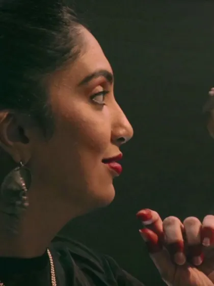 A candid moment from a Navratri dance piece with my friend. The expressions in Garba tell a story of devotion, joy, and the nine forms of the goddess.