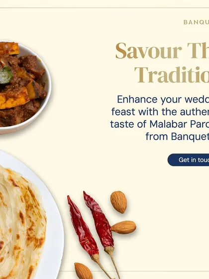 Savor the tradition of Kerala with our authentic Malabar Parotta. Its flaky, layered texture is the perfect accompaniment to a variety of rich curries, adding a touch of the Malabar coast to your celebration.