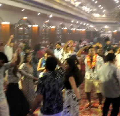 A fun, interactive moment on the dance floor at the Pedicon 24 event.