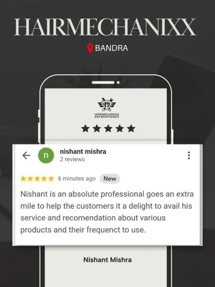 Professionalism is at the core of what we do. This review from our Bandra salon praises our stylist Nishant for going the extra mile and providing great recommendations on products and their use.
