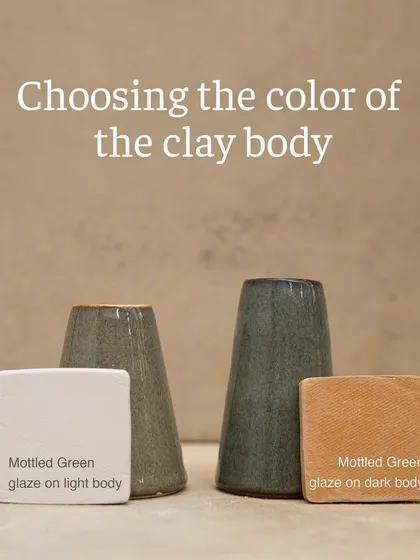 Did you know the same glaze can look different on light and dark clay bodies? Our first guideline for better glazing is to choose your clay and glaze duo carefully, as the iron content in the clay can significantly alter the final result.
