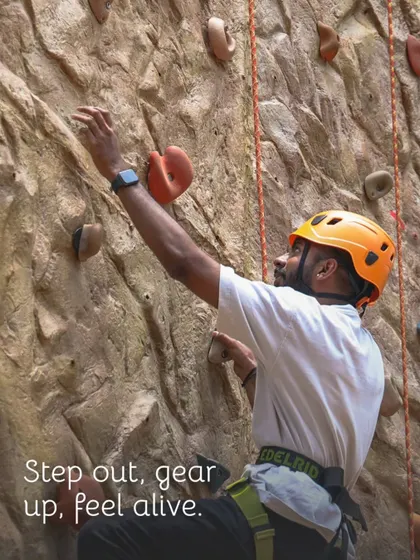 Gear up and feel alive on our professional-grade rock climbing wall. Each hold is a new challenge, pushing you to find your strength and focus as you ascend.