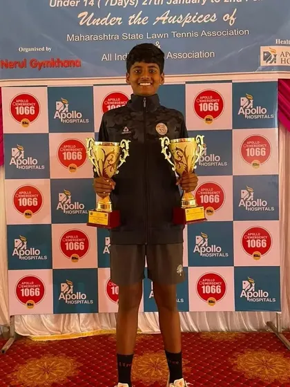 A great double crown for Rishikesh Mane, winning both singles and doubles at the U-14 tournament in Navi Mumbai.
