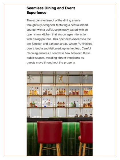 Additional media from the Holiday Inn, Lucknow project. These visuals provide further insight into the design of the lounges, dining areas, guest rooms, and other public spaces, highlighting our commitment to creating a cohesive and culturally resonant hospitality experience.
