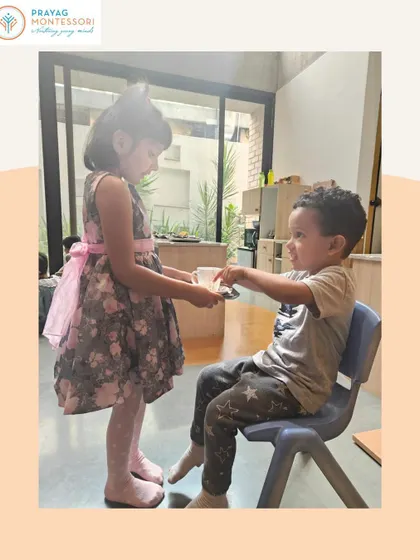 Through role-playing and daily practice, children learn the importance of being courteous and respectful to others in our community.