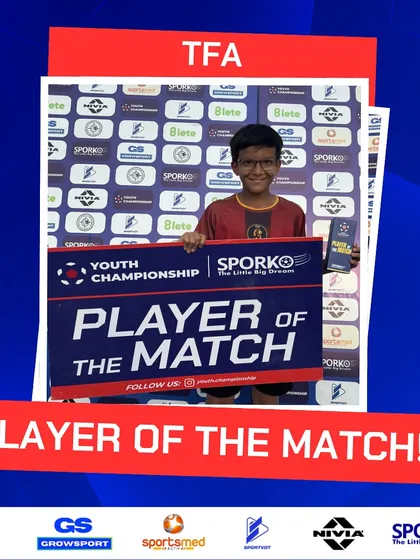 Sweat, sacrifice, success. One of our players recognized as Player of the Match at the Youth Championship.