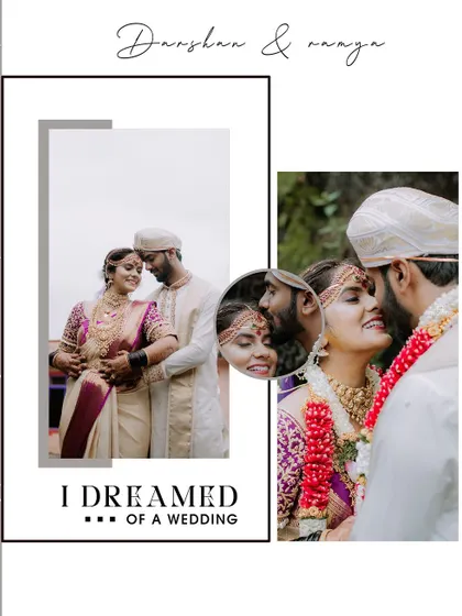 A collage of intimate moments from a South Indian wedding ceremony.