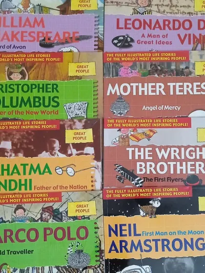 Inspire your child with our "Great People" biography series. These illustrated life stories of figures like Mahatma Gandhi and Leonardo Da Vinci make history engaging.