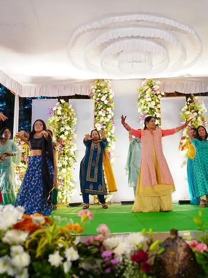 The ladies' group owning the stage. We choreograph for multiple smaller groups within the family and friends circle.
