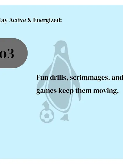 Keep your kids moving. Our camp is filled with fun drills, scrimmages, and games designed to keep them active, energized, and engaged.