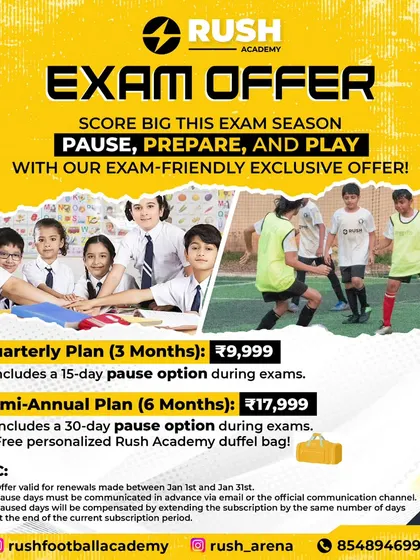 Our Exam Offer is here to help balance sports and studies. We offer flexible pause options on our quarterly and semi-annual plans so players can focus on exams without losing their spot.