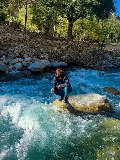 A duplicate of me connecting with the river water.