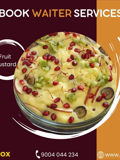 A beautiful and refreshing fruit custard to end your meal on a sweet note. We offer a variety of dessert options for your party.