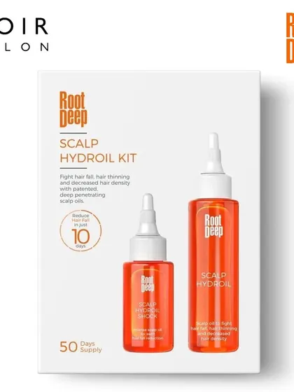 The Root Deep Scalp Hydroil Kit is your complete solution to fight hair fall and decreased hair density, with results showing reduced hair fall in as little as 10 days.