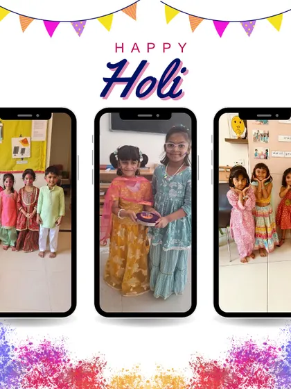 Splashes of color and joy for our Holi celebration. Children learn about this vibrant festival of colors through play, music, and togetherness, fostering an appreciation for cultural diversity.