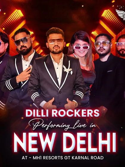 New Delhi, but the vibe is old school! A full band poster for our show on GT Karnal Road.