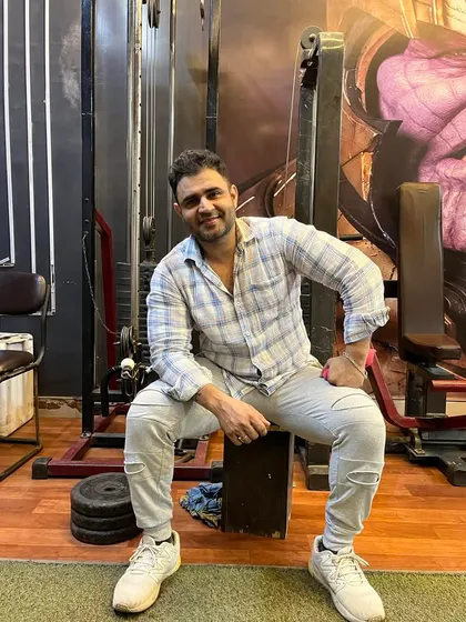 A moment of rest and reflection in the gym.