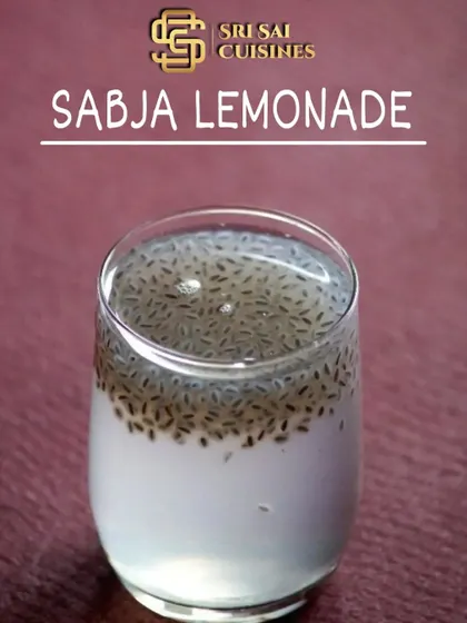A healthy and refreshing option, my Sabja Lemonade is packed with basil seeds. It's known for its cooling properties and is a great welcome drink for guests.